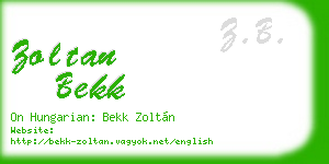 zoltan bekk business card