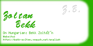 zoltan bekk business card
